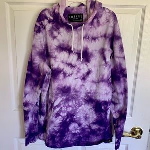 Empyre Purple Tie Dye Lightweight Shirt Hoodie, Size Large